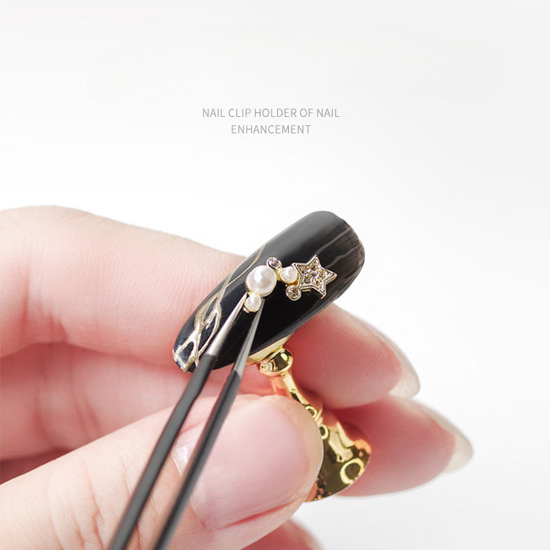 Wholesale Small Nail Art Practice Chess Pieces Transparent Ice Pink Tray with Magnetic Display Stand